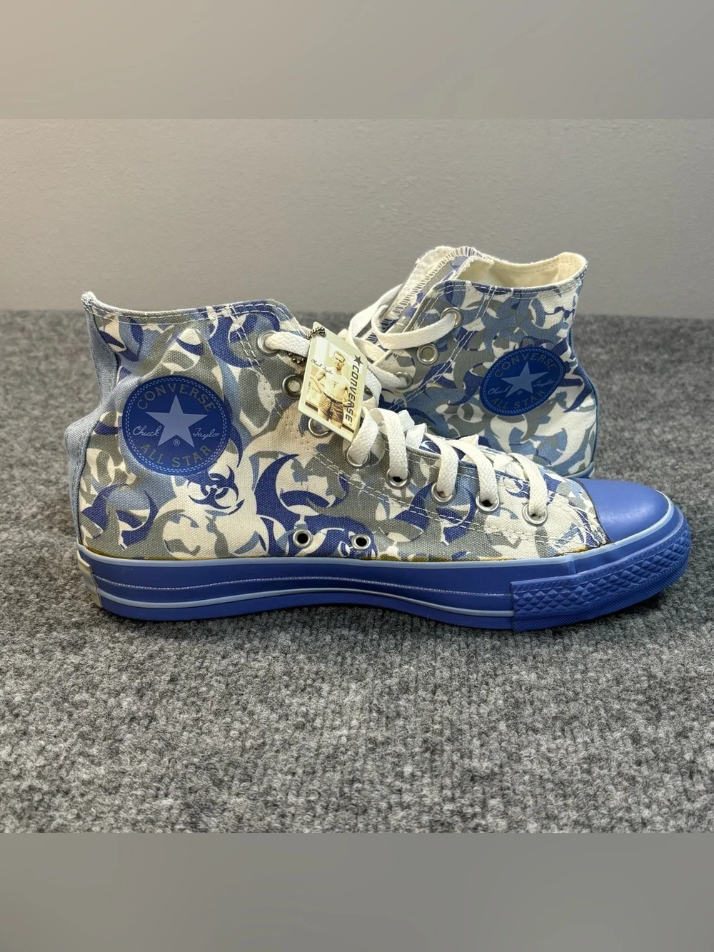 Converse All Star High Top Blue Camo Biohazard Aquatic VTG 1W317 Mens Sz 8 Tag - Picture 5 of 16